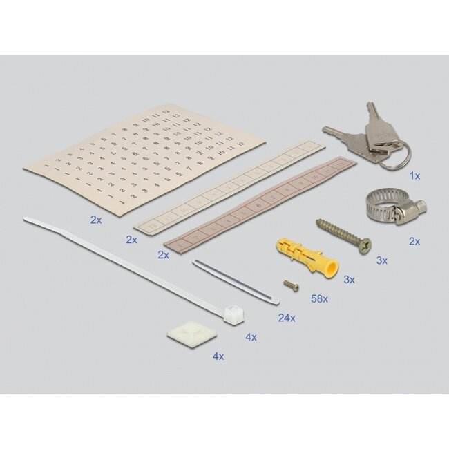 Delock Fiber optic wall distribution box with double door grey