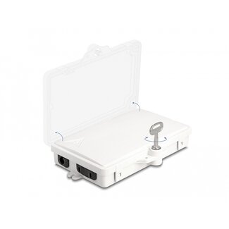 DeLOCK Delock Fiber Optic Distribution Box for indoor and outdoor IP65 waterproof lockable 2 port white