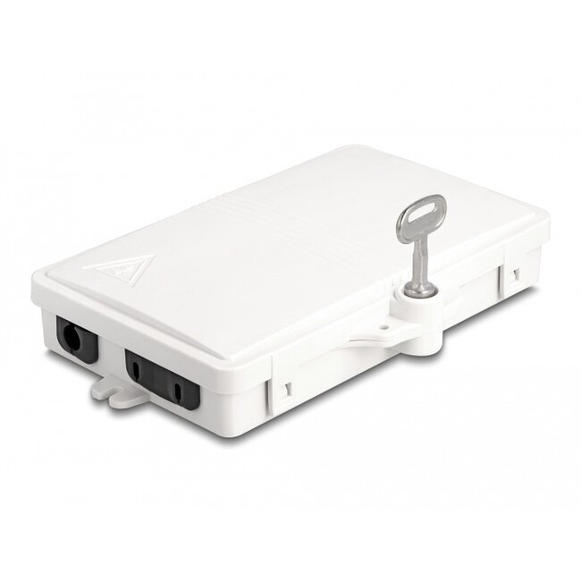 Delock Fiber Optic Distribution Box for indoor and outdoor IP65 waterproof lockable 2 port white