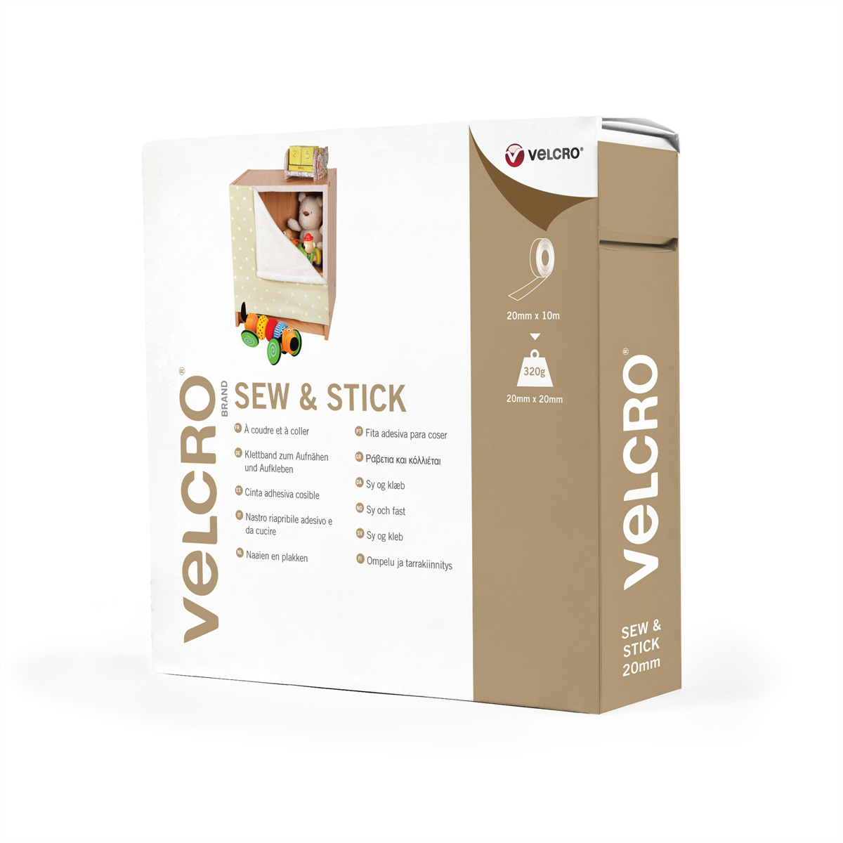 VELCRO® Sew&Stick klittenband met haken en lussen 20 mm x 5 m wit |