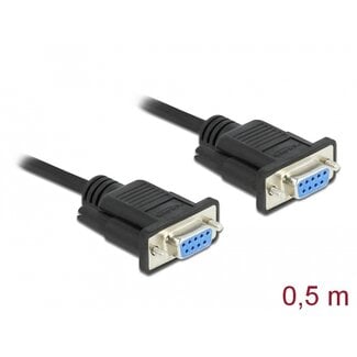 DeLOCK Delock Serial Cable RS-232 D-Sub9 female to female null modem with narrow plug housing 0.5 m