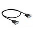 Delock Serial Cable RS-232 D-Sub9 female to female null modem with narrow plug housing 0.5 m