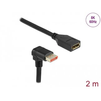 DeLOCK Delock DisplayPort extension cable male 90° downwards angled to female 8K 60 Hz 2 m
