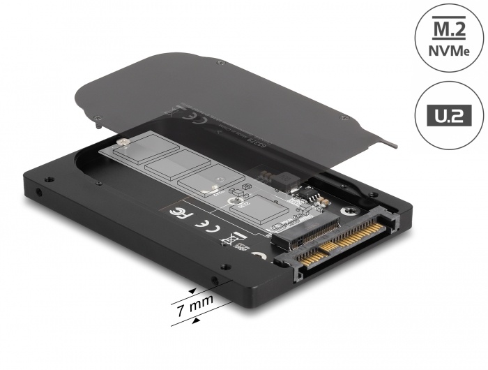 Delock 2.5? Converter U.2 SFF-8639 to M.2 NVMe Key M - 7 mm height |
