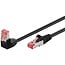 Goobay CAT 6 Patch Cable 1x 90° Angled, S/FTP (PiMF), black 1 m