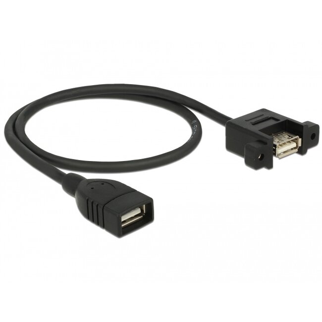 Delock Cable USB 2.0 Type-A female > USB 2.0 Type-A female panel-mount 0.5 m