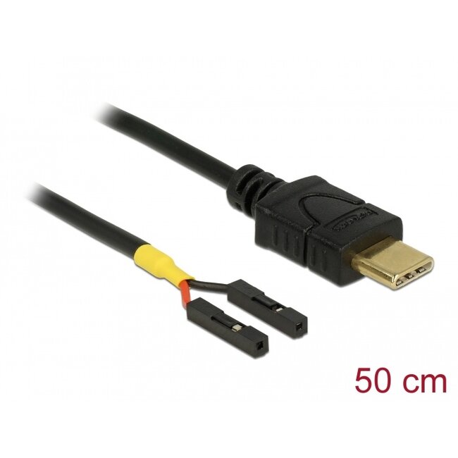 Delock Cable USB Type-C™ male > 2 x pin header female separate power 50 cm