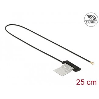 DeLOCK Delock Dual Band WLAN WiFi 6 Antenna I-PEX Inc., MHF® 4L plug 1 dBi 25 cm CCD internal