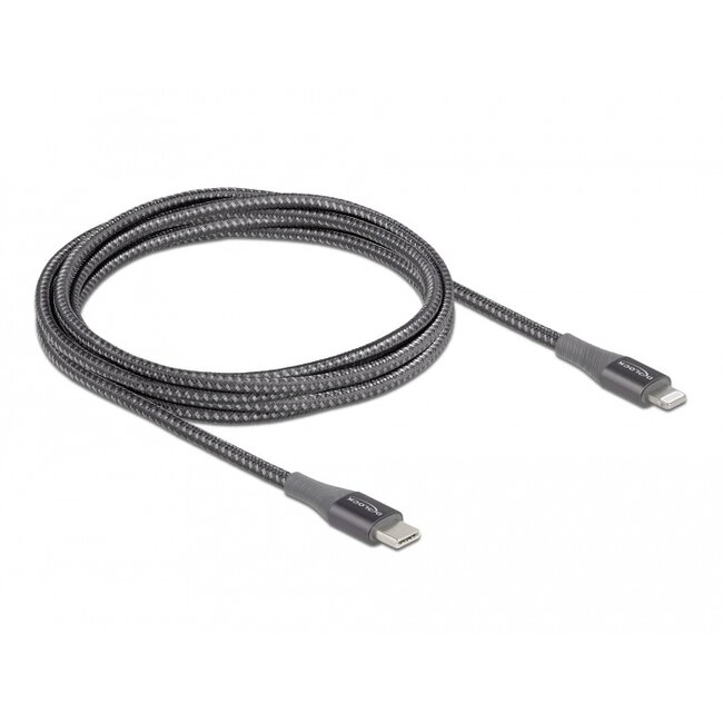Delock Data and charging cable USB Type-C™ to Lightning™ for iPhone™, iPad™ and iPod™ grey 2 m MFi