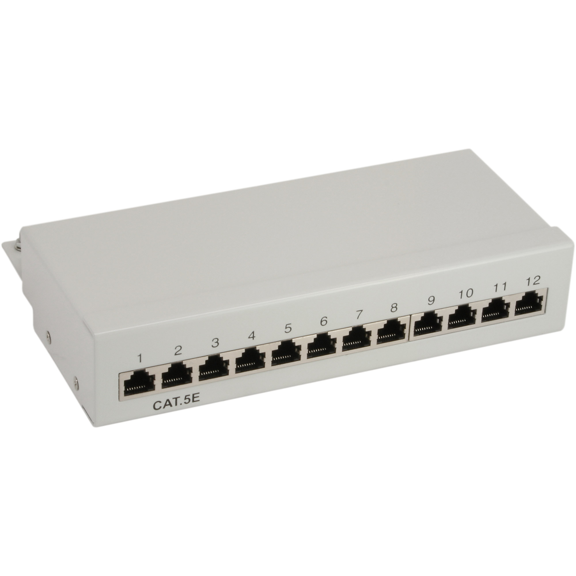 InLine® Patchpaneel, Cat.5e, tafel-/wandmontage, 12-poorts, lichtgrijs, RAL7035 |