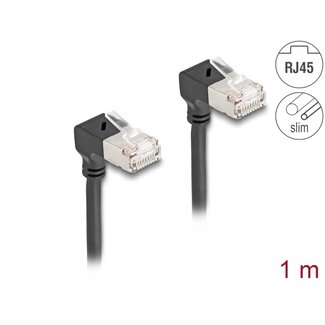 DeLOCK Delock RJ45 Network Cable Cat.6A S/FTP Slim 90° downwards / downwards angled 1 m black