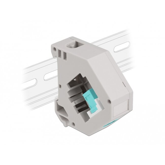 Delock DIN rail Adapter with Keystone SC Simplex female to SC Simplex female aqua