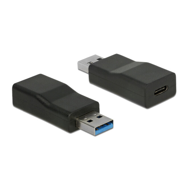 Delock Converter USB 3.2 Gen 2 Type-A male > USB Type-C™ female Active black
