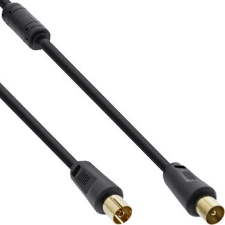 InLine® InLine® Antennekabel premium, dubbel afgeschermd, >85dB, zwart, 2m