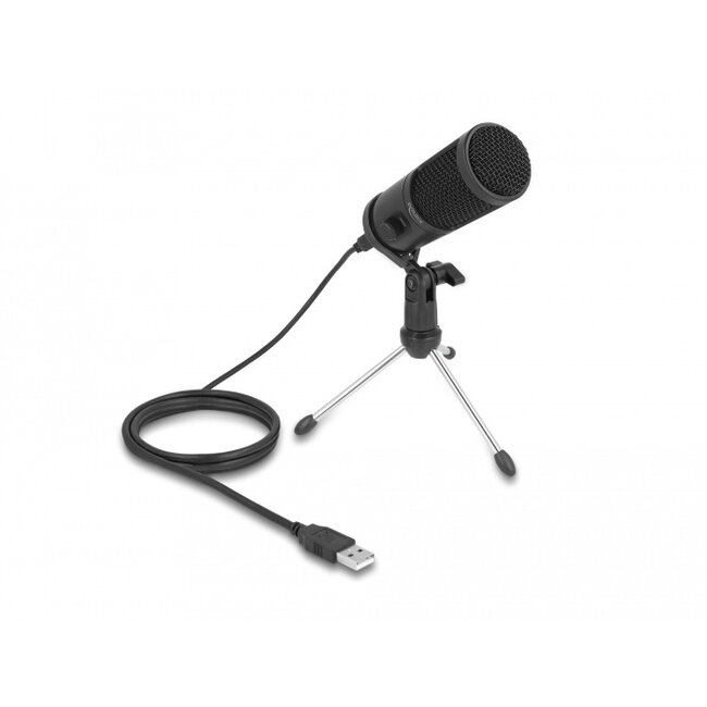 Delock USB Condenser Microphone with Stand 24 Bit / 192 kHz for PC and Laptop