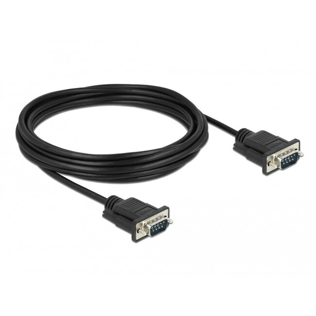 Delock Serial Cable RS-232 D-Sub 9 male to male with narrow plug housing 5 m