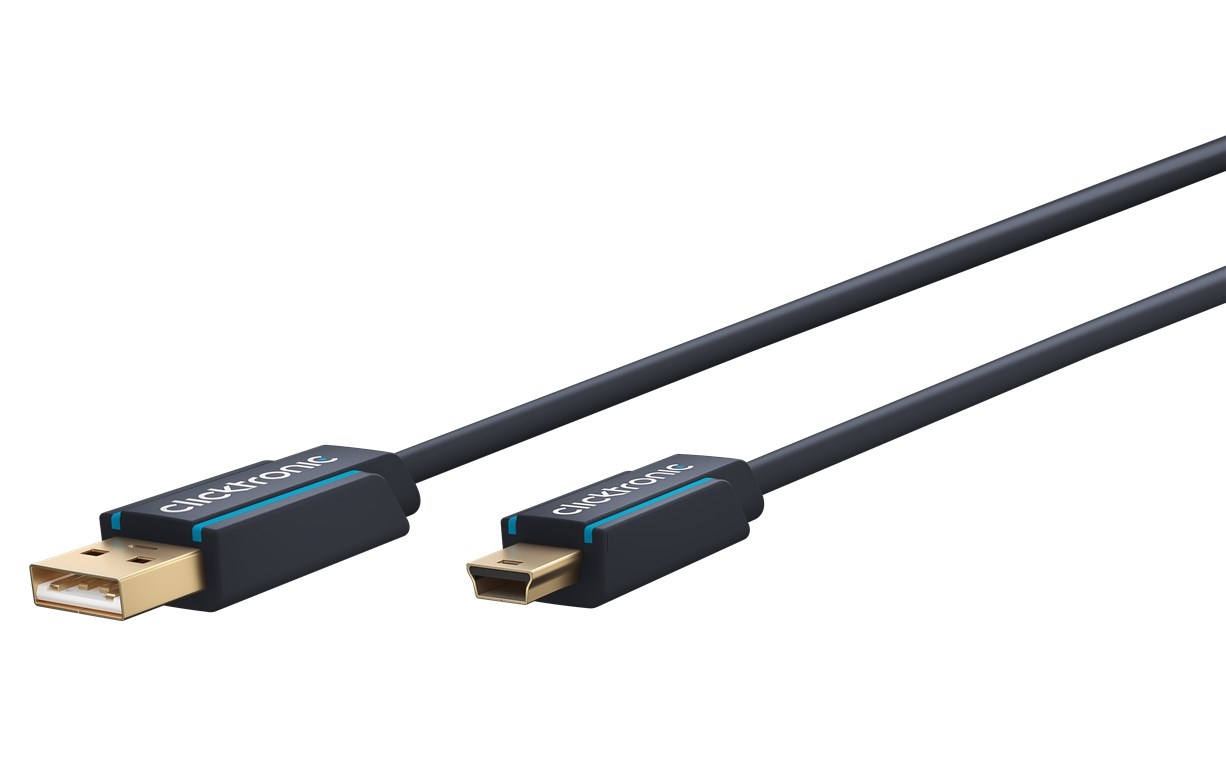 Clicktronic USB A naar USB Mini B 2.0 adapterkabel