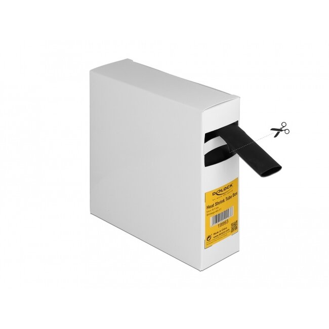 Delock Heat shrink tube Box, with inside adhesive, shrinkage ratio 3:1, 5 m x 19.1 mm black
