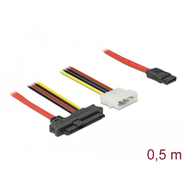 Delock Cable SAS SFF-8482 + Power > 1 x SATA 7 pin 0.5 m
