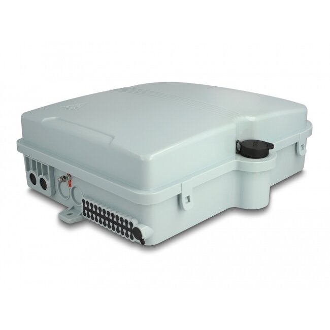 Delock Fiber Optic Distribution Box for indoor and outdoor IP65 waterproof lockable 24 port grey