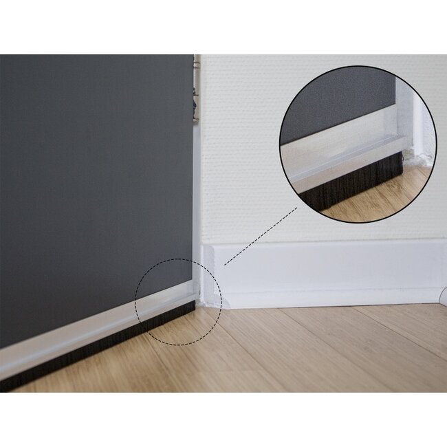 Delock Brush strip 20 mm with aluminium profile straight - length 1 m