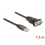 Delock Adapter USB 2.0 Type-A to 1 x Serial RS-232 D-Sub 9 pin male with nuts 1.5m