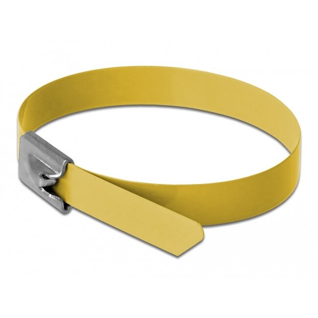 Delock Stainless Steel Cable Ties L 400 x W 7.9 mm yellow 10 pieces