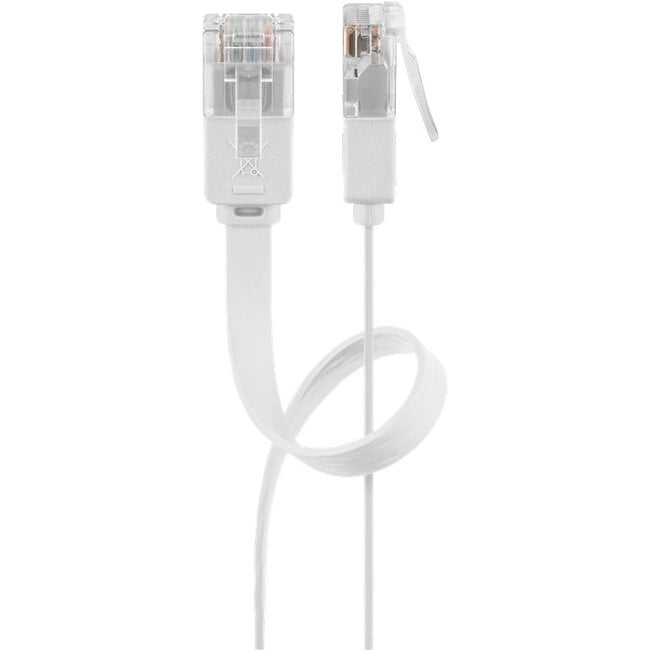 Goobay CAT 5e Flat-Patch Cable U/UTP, white 1.5 m