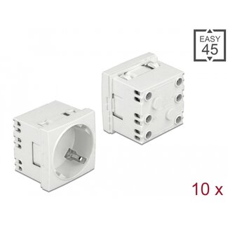 DeLOCK Delock Easy 45 Grounded Power Socket with a 45° arrangement extendable 45 x 45 mm 10 pieces