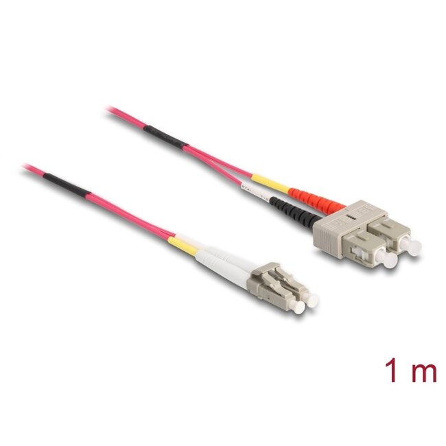 Delock Cable Optical Fibre LC > SC Multi-mode OM4 1 m