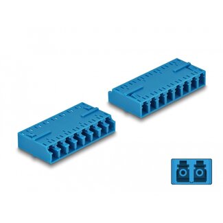 DeLOCK Delock Optical Fiber Coupler HD LC Octuplex female to LC Octuplex female blue