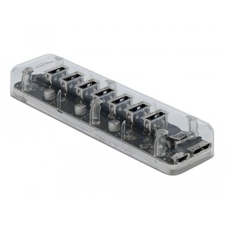 DeLOCK Delock External USB 3.0 Hub with 7 Ports transparent