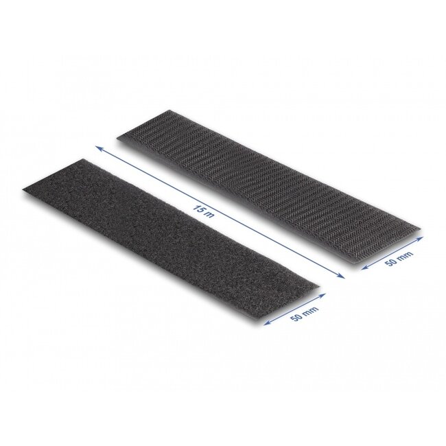 Delock Heavy-duty Hook-and-Loop tape L 15 m x W 50 mm black