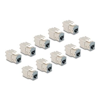 DeLOCK Delock Keystone Modul RJ45 jack to LSA Cat.6A toolfree grey set 10 pieces