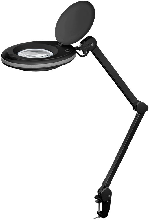 LED Loeplamp met kristallen lens - 8W - 1,75x vergroting - Klemmontage - Zwart