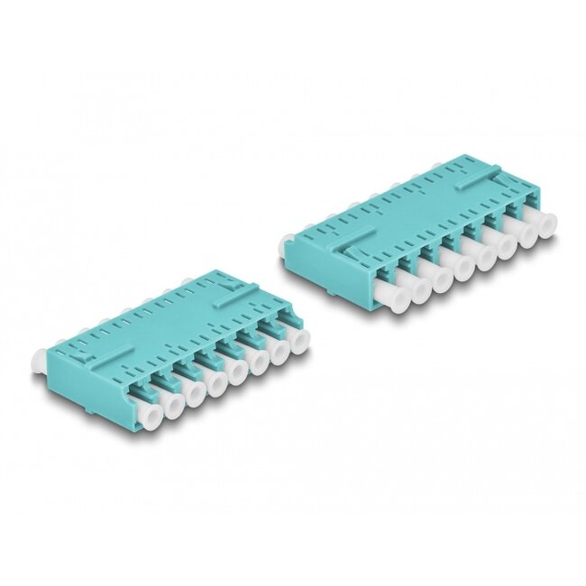 Delock Optical Fiber Coupler HD LC Octuplex female to LC Octuplex female aqua