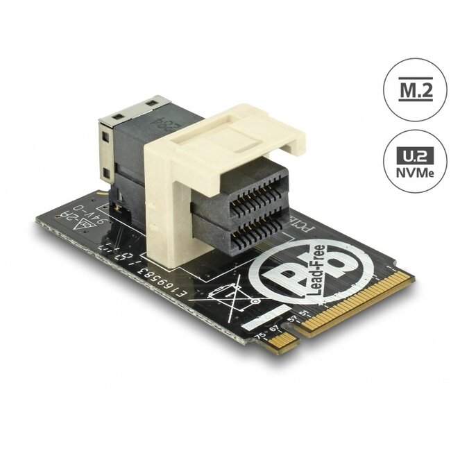 Delock Adapter M.2 Key M > SFF-8643 NVMe horizontal 2242