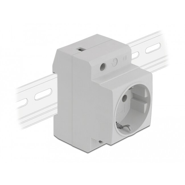 Delock Power Socket with a Side Grounding Contact for DIN Rail 5 pieces