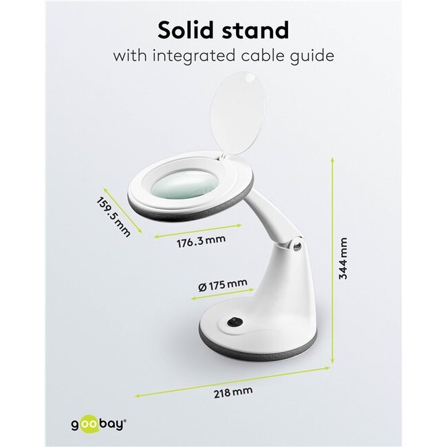 Goobay LED Magnifying Lamp with Base, 6 W, white