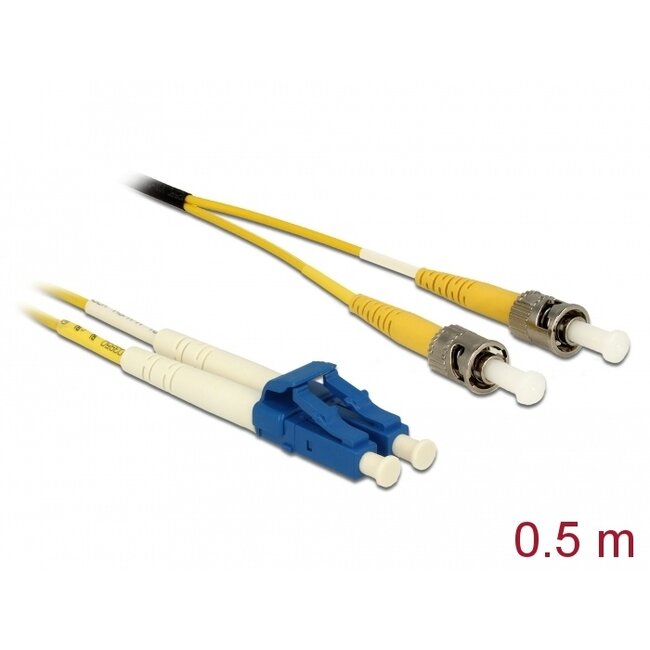 Delock Cable Optical Fibre LC > ST Singlemode OS2 0.5 m