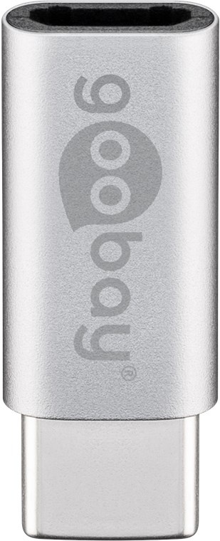 Goobay 56636 kabeladapter/verloopstukje USB-C USB 2.0 Micro Zilver