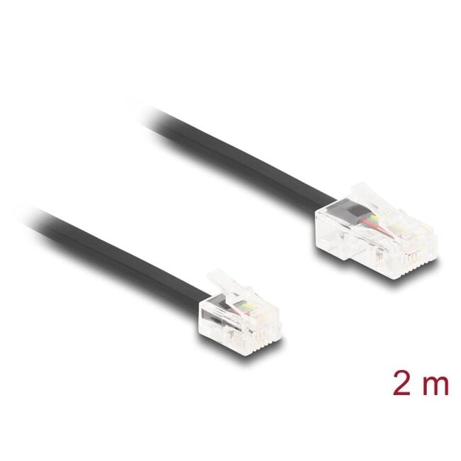 Delock Telephone Cable RJ45 plug to RJ11 plug black 2 m