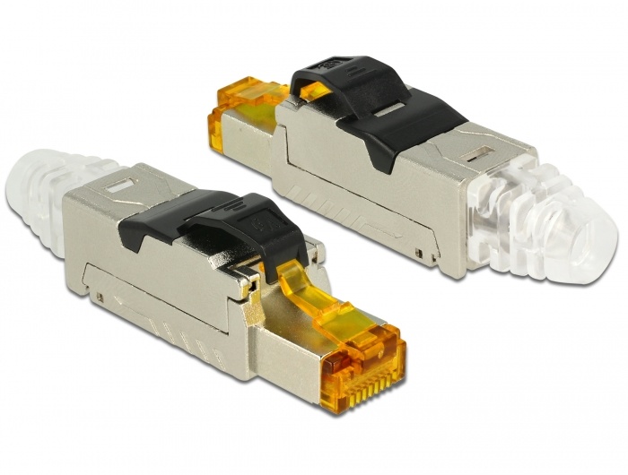 DeLOCK 86285 RJ45 Zwart, Zilver, Transparant, Geel kabel-connector