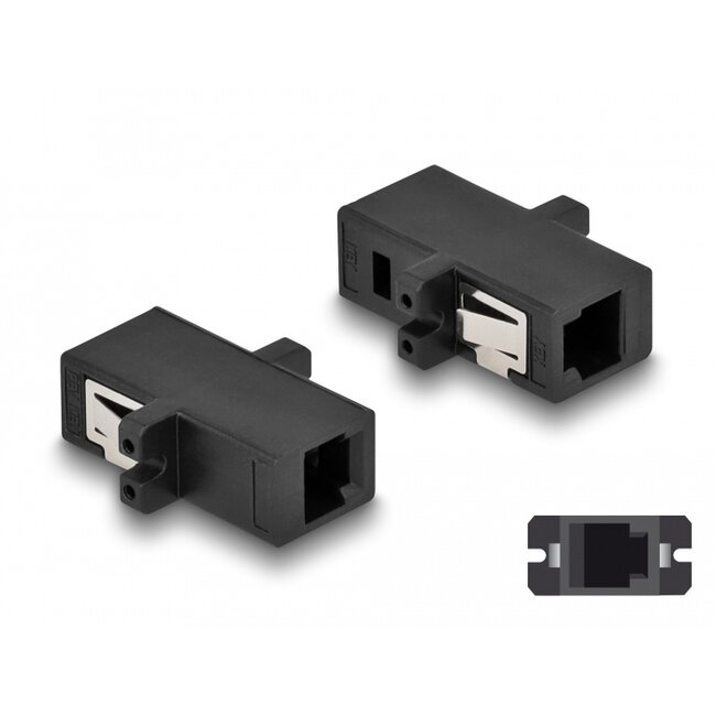 Delock Optical Fiber Coupler MTRJ female to MTRJ female black