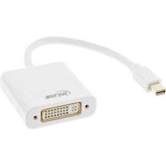 InLine® InLine® Mini DisplayPort zu DVI Adapter, Mini DisplayPort Male auf DVI-D 24+1 Female Alu wit