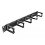 Delock 19″ Cable Management Brush Strip with 5 hooks 1U black