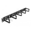 Delock 19″ Cable Management Brush Strip with 5 hooks 1U black