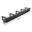 Delock 19″ Cable Management Brush Strip with 5 hooks 1U black