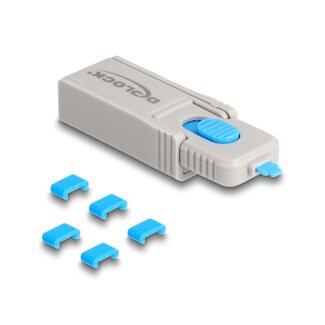 DeLOCK Delock USB Type-C™ Port Blocker Set for USB Type-C™ female ports 5 pieces + lock tool
