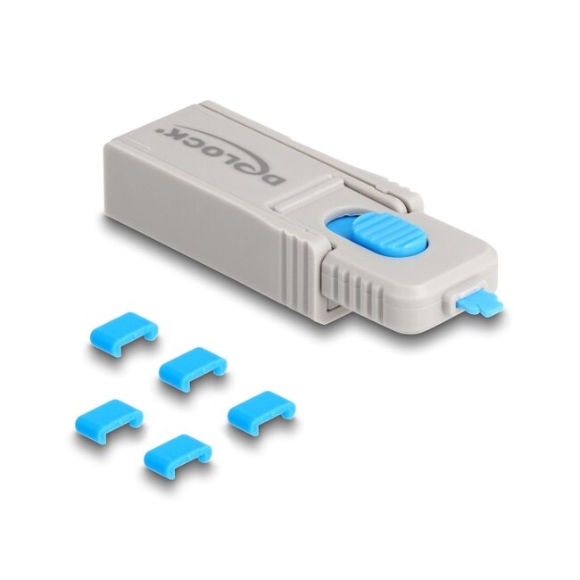 Delock USB Type-C™ Port Blocker Set for USB Type-C™ female ports 5 pieces + lock tool